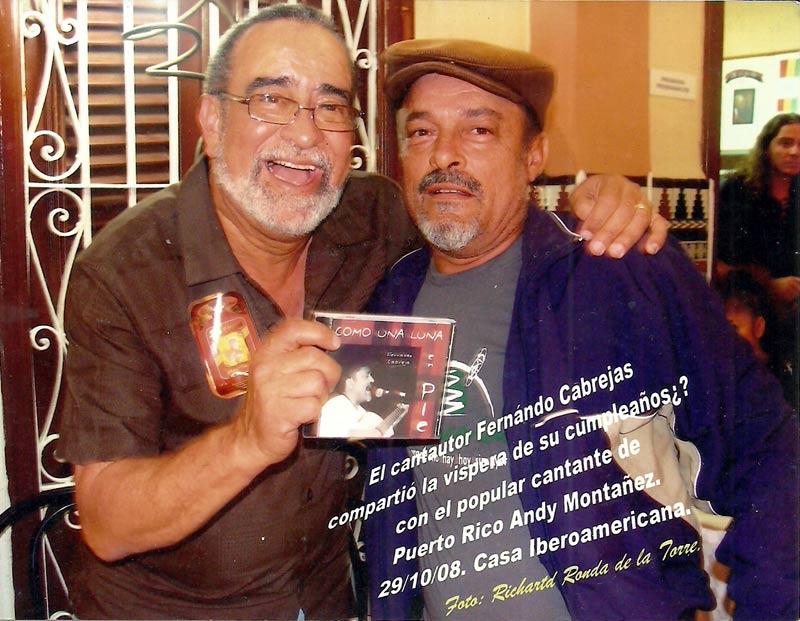 Con el boricua Andy Montañez Cabreja Andy Montañez