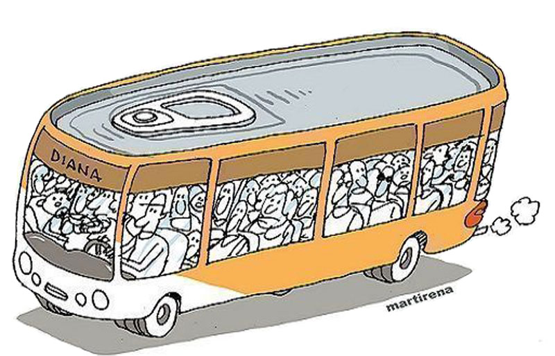Caricatura: Martirena omnibus dianaa