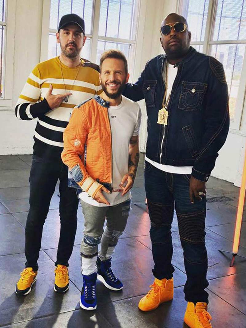 Andy Clay junto al cantante Noel Schajris y El Micha andy A CON NOEL SCHJARIS Y