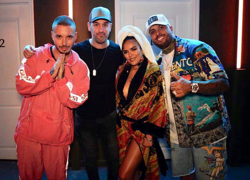 Andy Clay junto a JBalvin, Karol G y Nicky Jam andy B CON JBALVIN Y OTROS