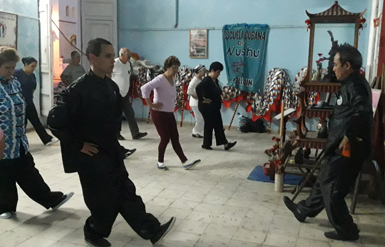 Práctica de Wushu dirigida por Pablo Choy chino 2