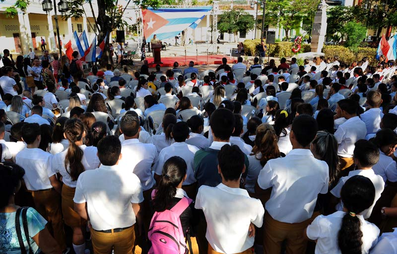 Los estudiantes fueron protagonistas del homenaje Carlos Manuel de Céspedes. Fotos: Carlos Rafael cespedes 3