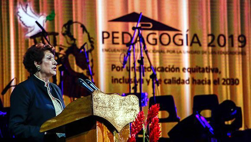 Ena Elsa Velázquez, Ministra de Educación, en Pedagogía 2019 Foto: Abel Padrón pedagogia 2019 sabado
