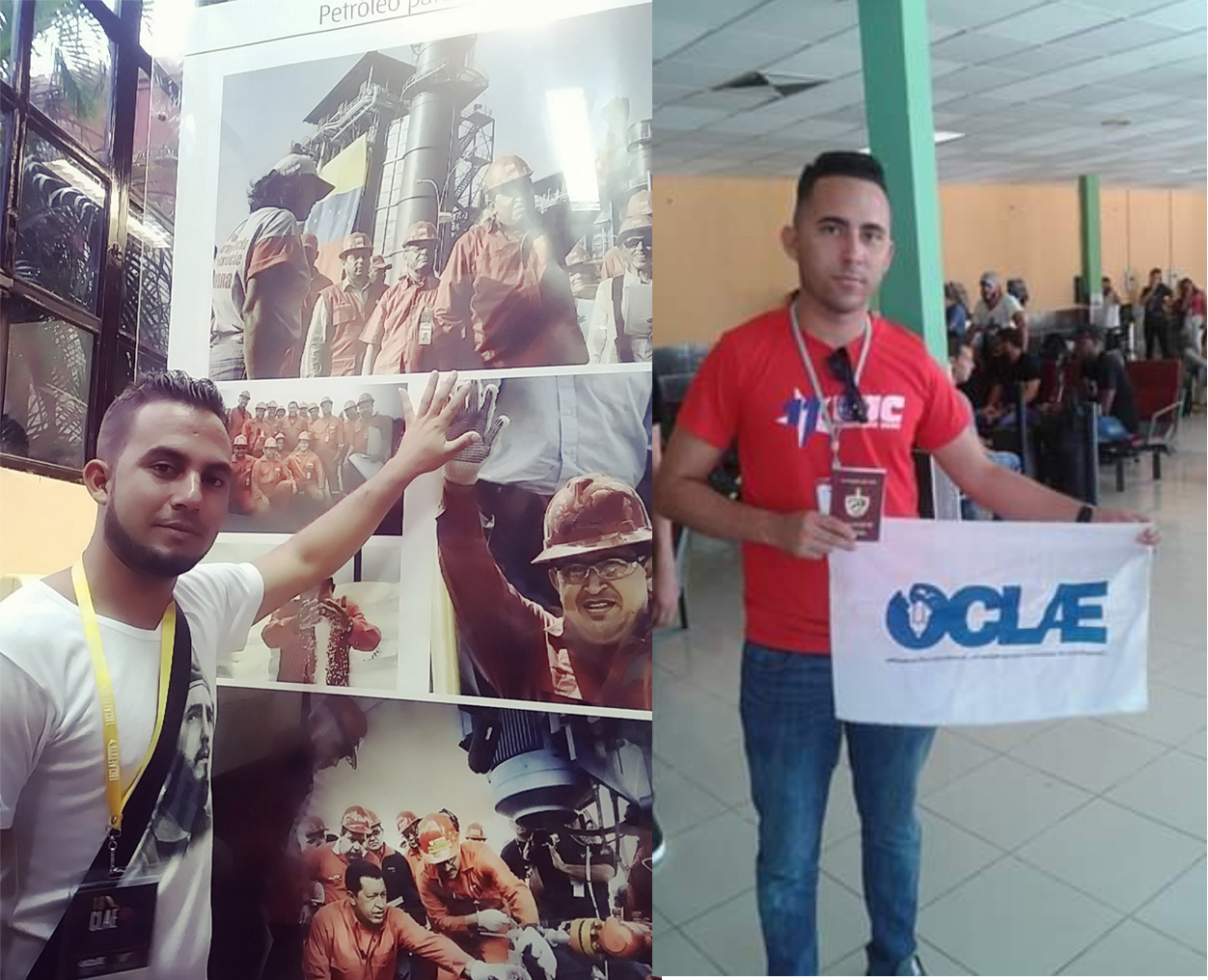 A la izquierda,Manuel Pérez Almenares, presidente de la Feu de la Universidad de Holguín. A la derecha, José Leandro Pérez Guerrero, presidente de la Feu de la Universidad de Ciencias Médicas de Holguín. Oclae1