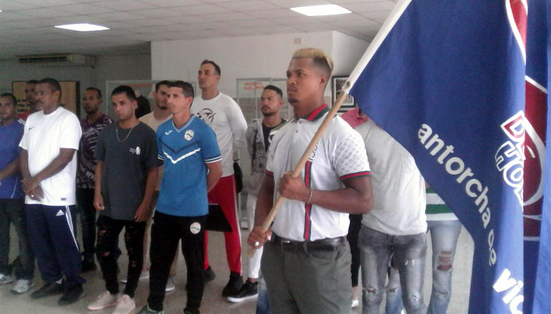 El acto de abanderamiento del conjunto ocurrió en el Museo Provincial del Deporte.. Foto: Del autor Foto: Del autor