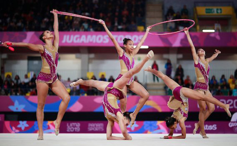 Danay Utria, en gimnasia rítmica, se convirtió la segunda medallista de Holguín en los Juegos Panamericanos Lima-2019.Foto: Hector Vivas Gimnasia ritmic Lima