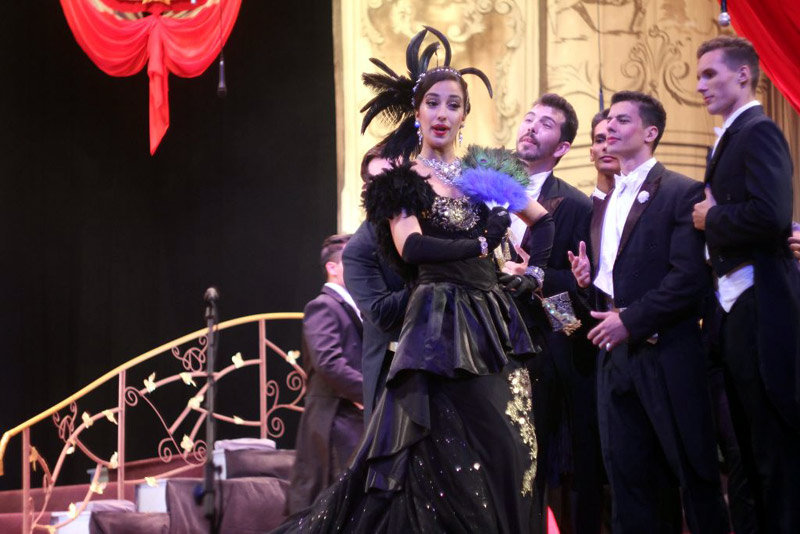 Yuliannis Parra at the start of "La Viuda Alegre", during the avant premiere of the work in November 2018. teatro 00 B