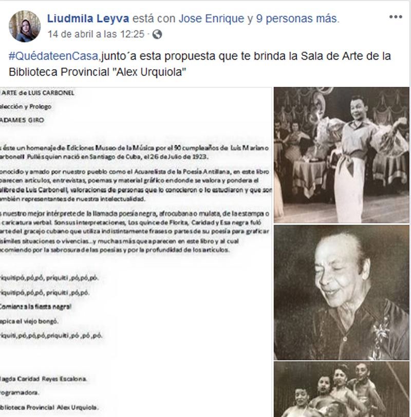 Biblioteca Alex Urquiola de Holguín difunde literatura desde casa 2 Biblioteca promocion