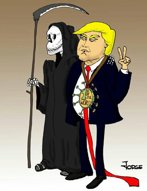 trump covid guadaña