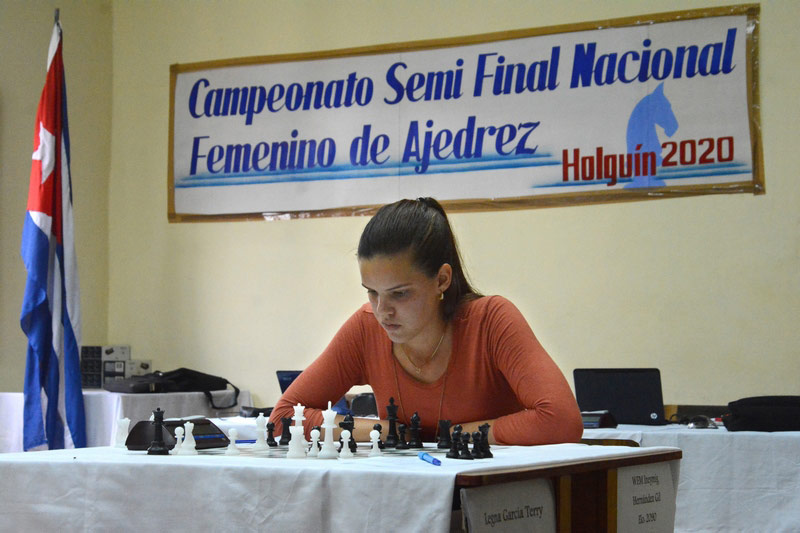 La camagüeyana Ineymig Hernández culminó invicta en la semifinal nacional de ajedrez totalizando 8.5 puntos de nueve posible. Foto: Carlos Rafael Ajedrez Fem Ineymig Hdez 2020