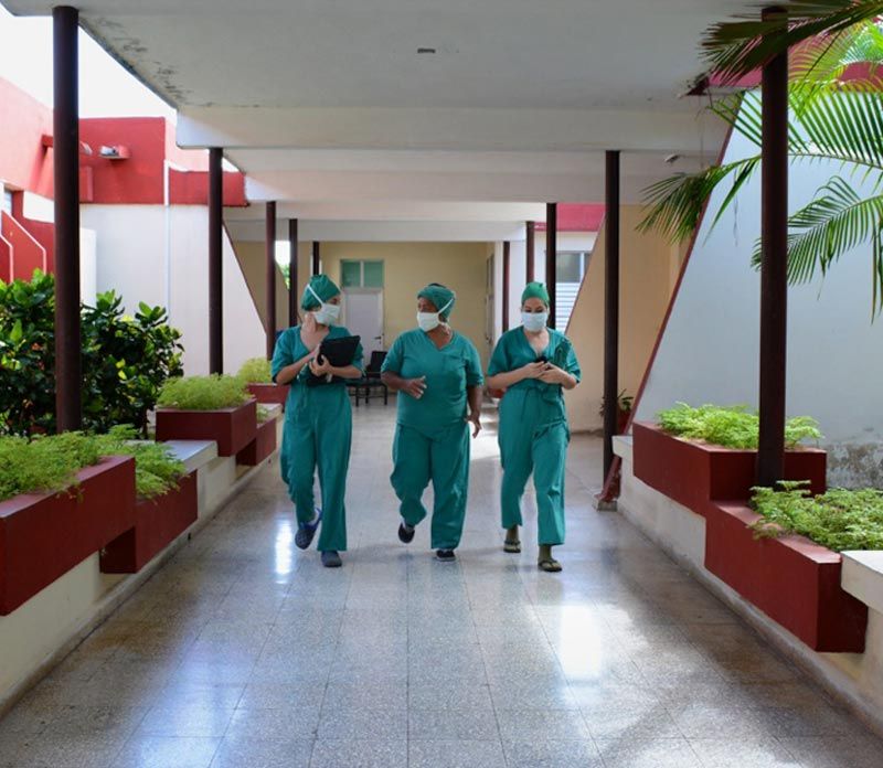 En estos momentos el octavo grupo de trabajo cumple misiones en el hospital, donde la tranquilidad se hace visible. hospital militar 6045