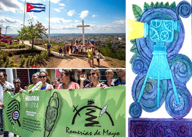 Collage: Ana Maidé Hernández Camara azul evento Romerias