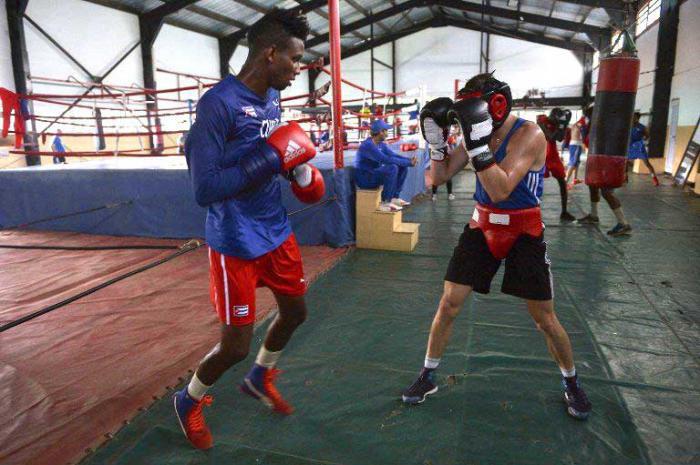 Cubains et Kazakhs s'entraînent à l'École nationale de boxe « Holvein Quesada ». Photo: Radio Rebelde boxe