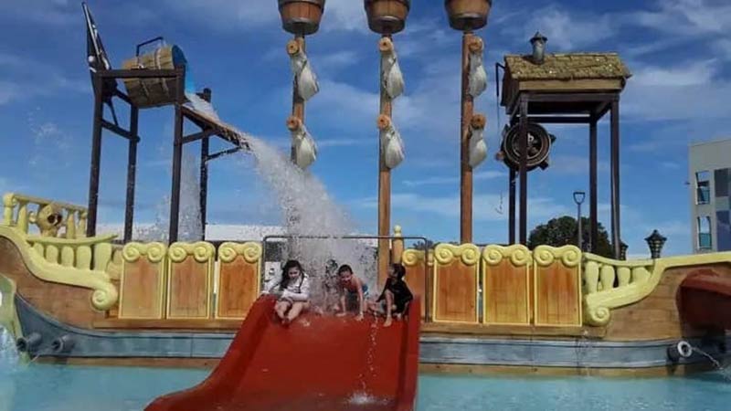 Una de las mayores atracciones en Gran Muthu Almirante Beach es el parque infantil acuático. Fotos: De la Autora temporada turística 1