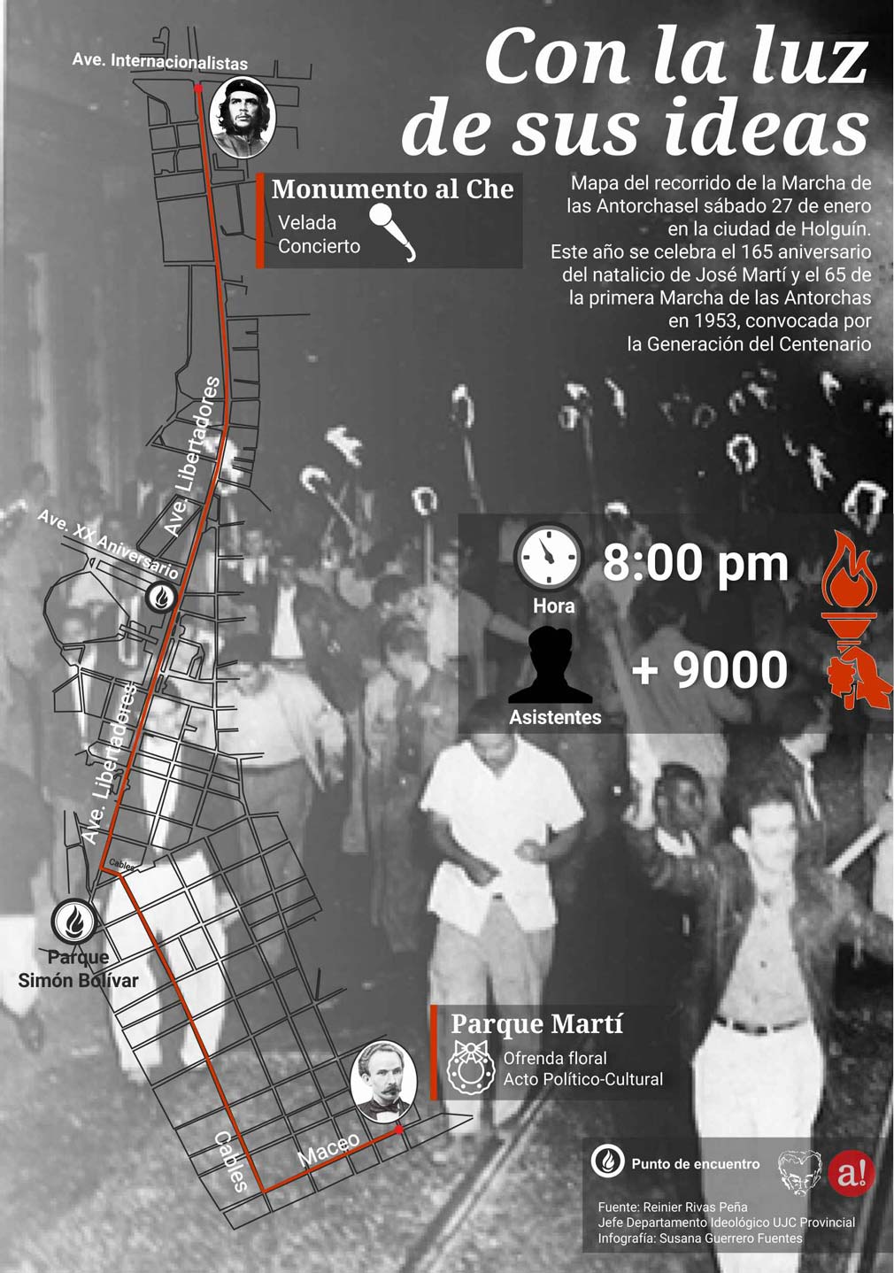 Infografía sobre la Marcha de las Antorchas en Holguín en 2018