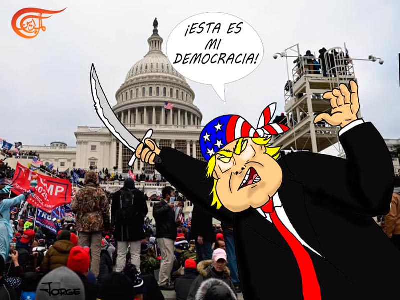 Caricatura: Jorge Sánchez Armas Trump Capitolio violencia