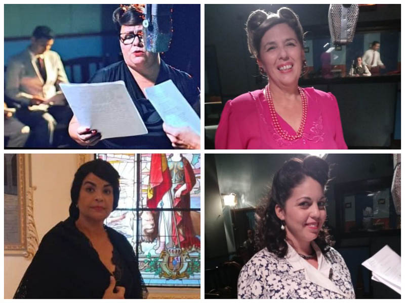 Yailín Coppola (arriba a la izquierda), Maricela Herrera (arriba a la derecha), Yolepsis González (abajo a la izquierda) y Lianet Alarcón (abajo a la derecha), en el rodaje de El derecho de soñar. el derecho de soñar 16