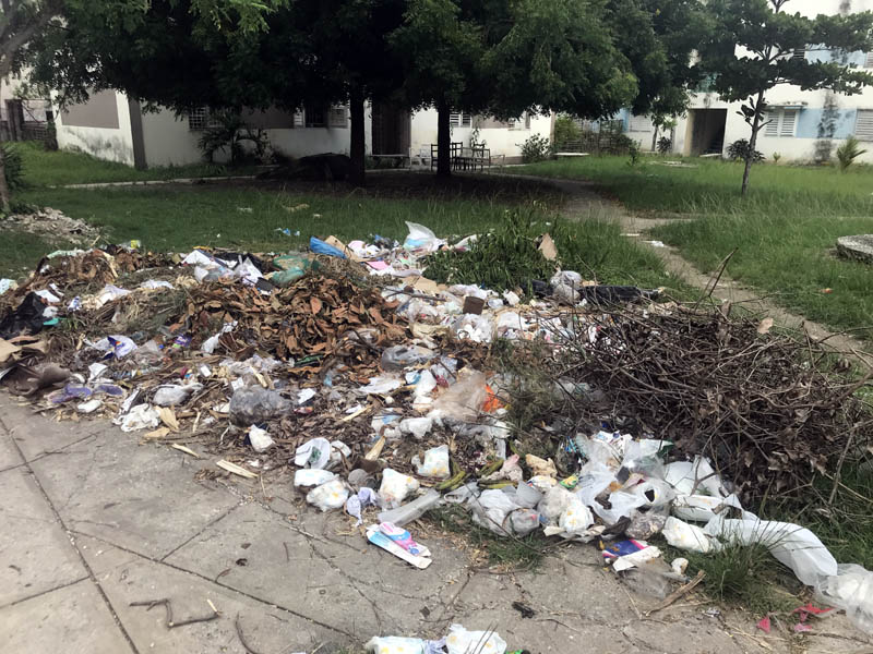 Basurero cerca de los edificios de la calle Pérez Zorrilla. vertederos desechos 06